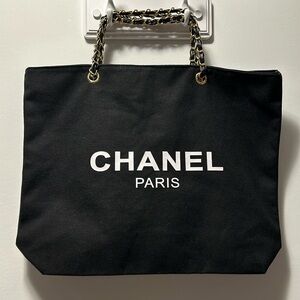 Chanel canvas tote bag